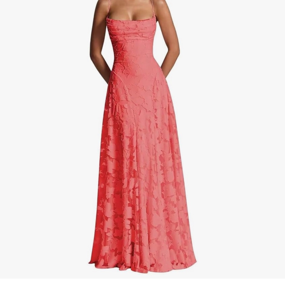 Chic Coral Maxi Dress